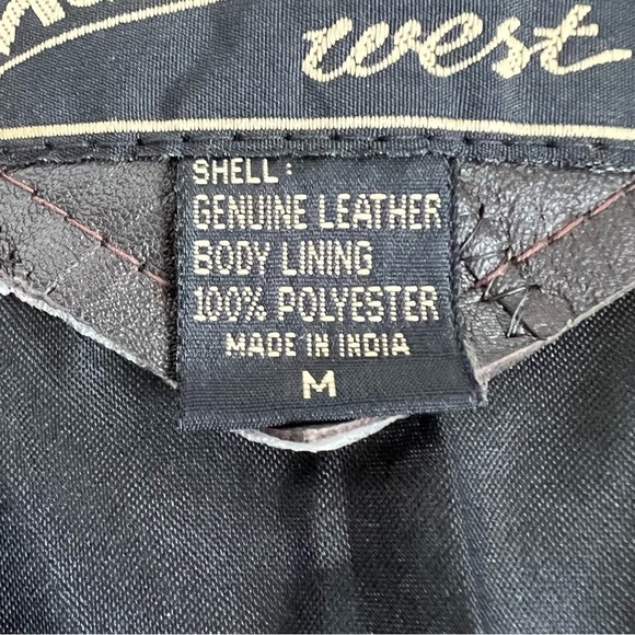 Katch Me Too West Patchwork Vintage Leather Vest Medium - Picture 3 of 6